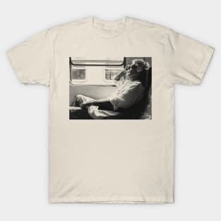 Anthony Bourdain on the Train Pencil Drawing T-Shirt